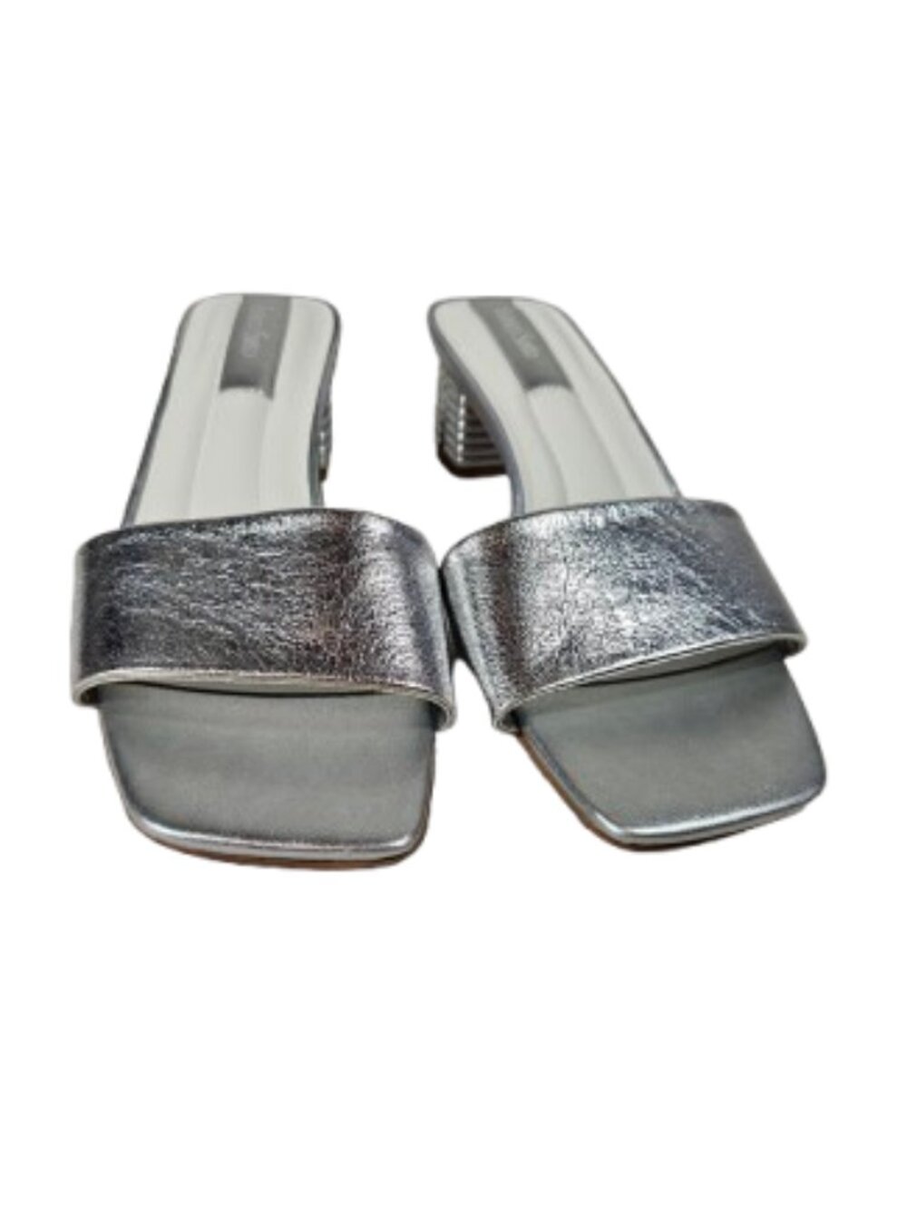 Franco Sarto Silver Cruella Slides Heels Women's Size 11